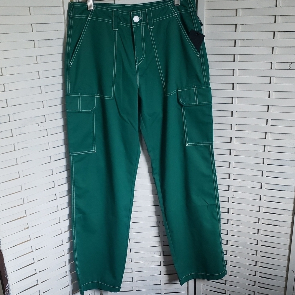 True Religion Green Military Womens Cargo Baggy Pants Size 29 New